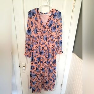 Floral Print Women's Midi Dress